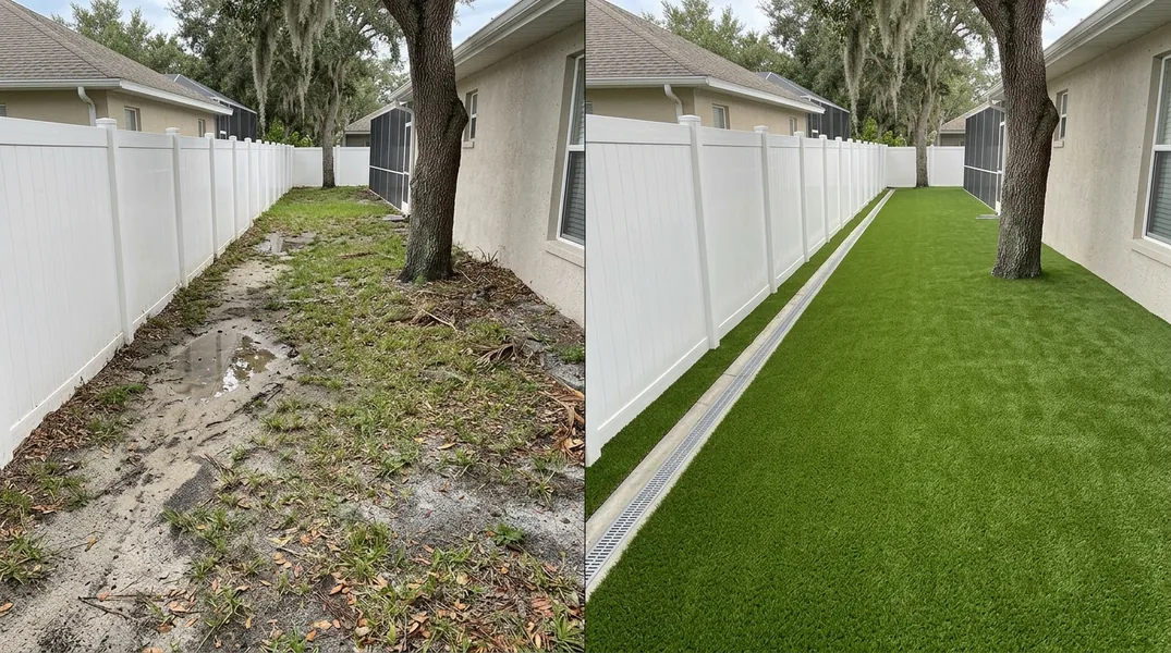 Result artificial grass installation in Palm Bay - Palm Bay Turf Installation