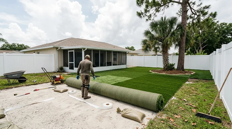 Residential Artificial Grass Installation Palm Bay